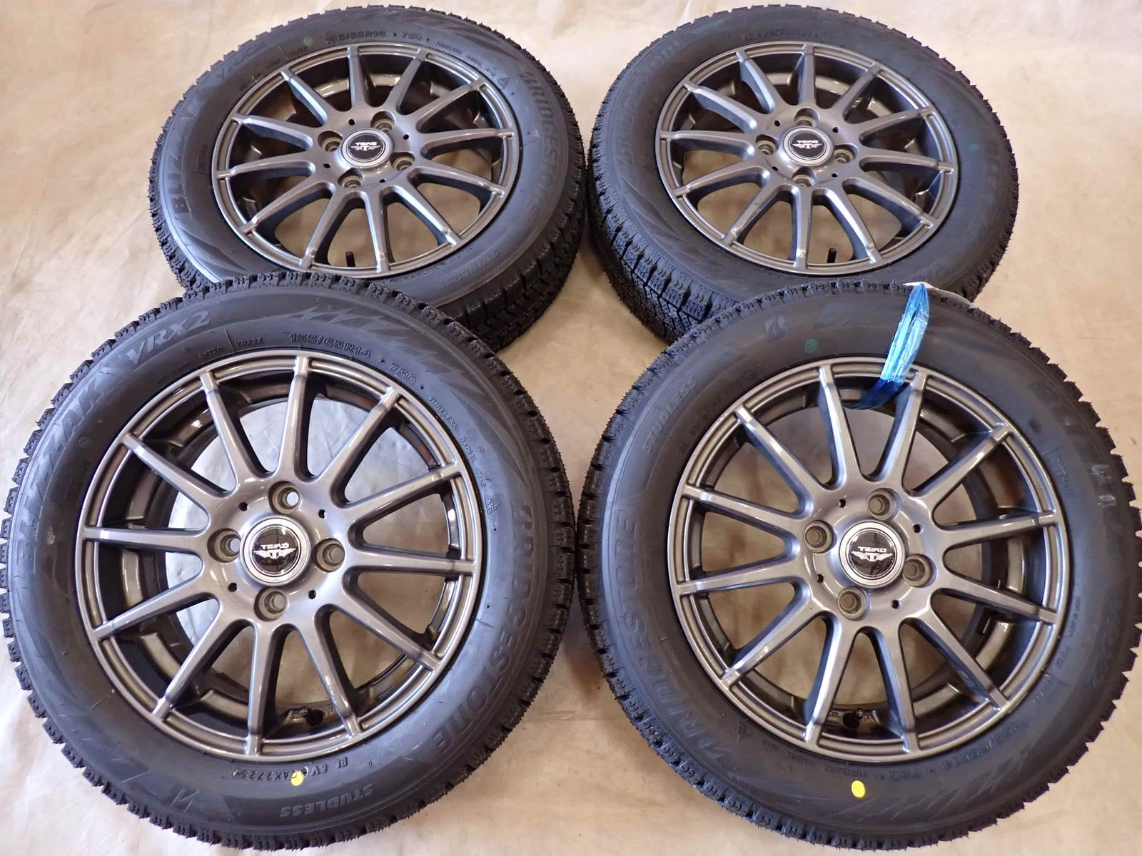 冬 製 4本SET 会社宛 155 65R14×4.5J 75Q ブリヂストン BS ブリザック VRX2 アルミ N-BOX サクラ デリカミニ NO D6107 FFCRYSTALESIA_COM