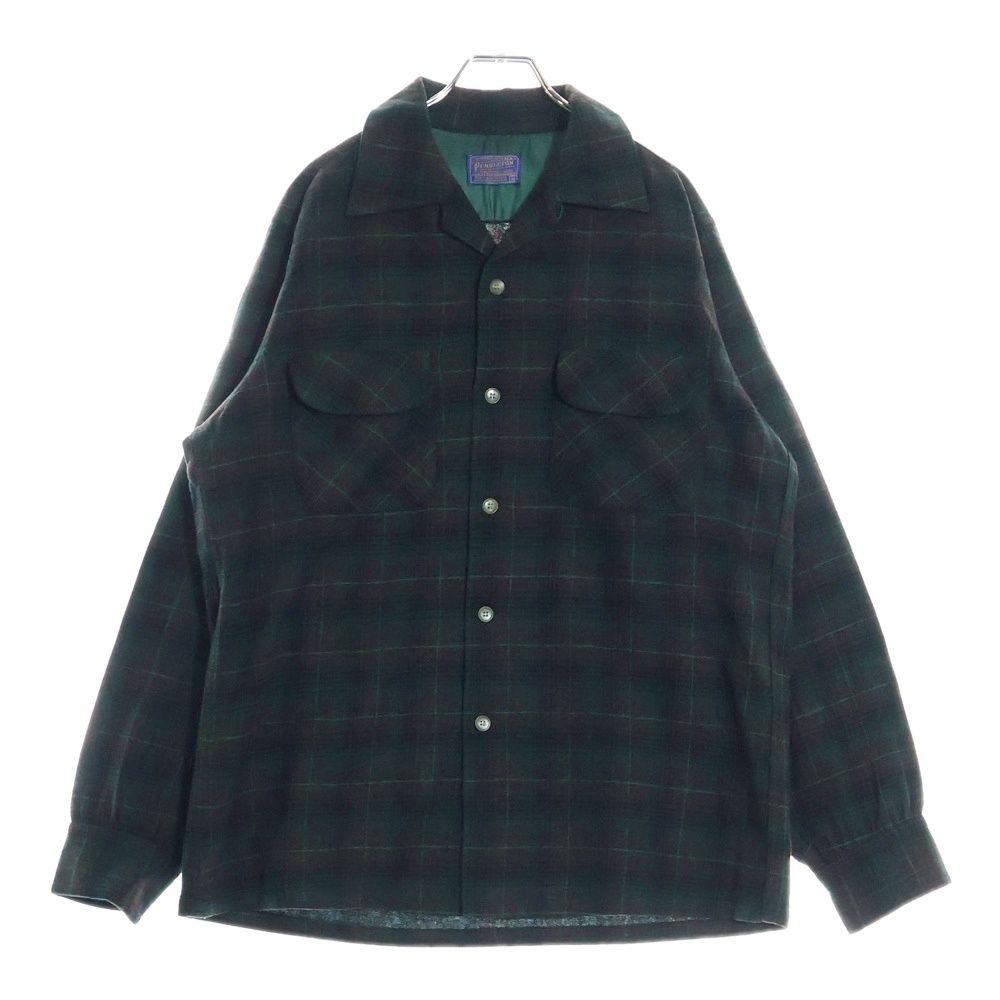 50’s PENDLETON ペンドルトン　ウール　オープンカラーシャツ　M 50s PENDLETONペンドルトン チェック ウール オープンカラー