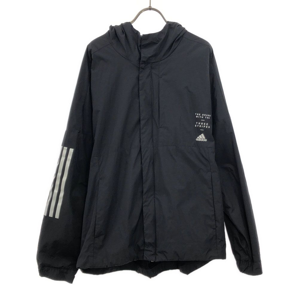 アディダス プリント ナイロンジャケット XO ブラック adidas ビッグサイズ メンズ