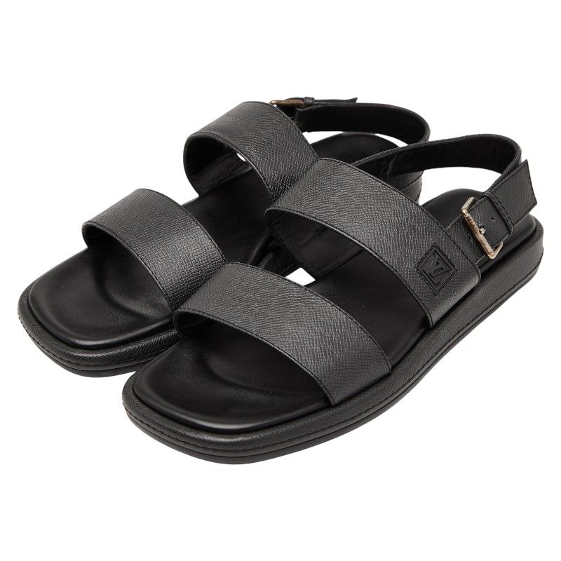 ルイ ヴィトン サンダル ストラップ サイズ 8 1|2 ブラック レザー メンズ LOUIS VUITTON 1-0237692