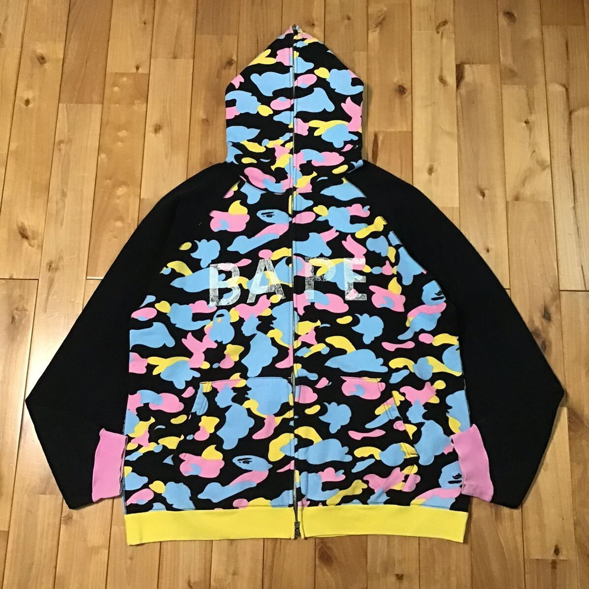 ☆XL☆ マルチカモ パーカー a bathing ape crazy BAPE full zip  