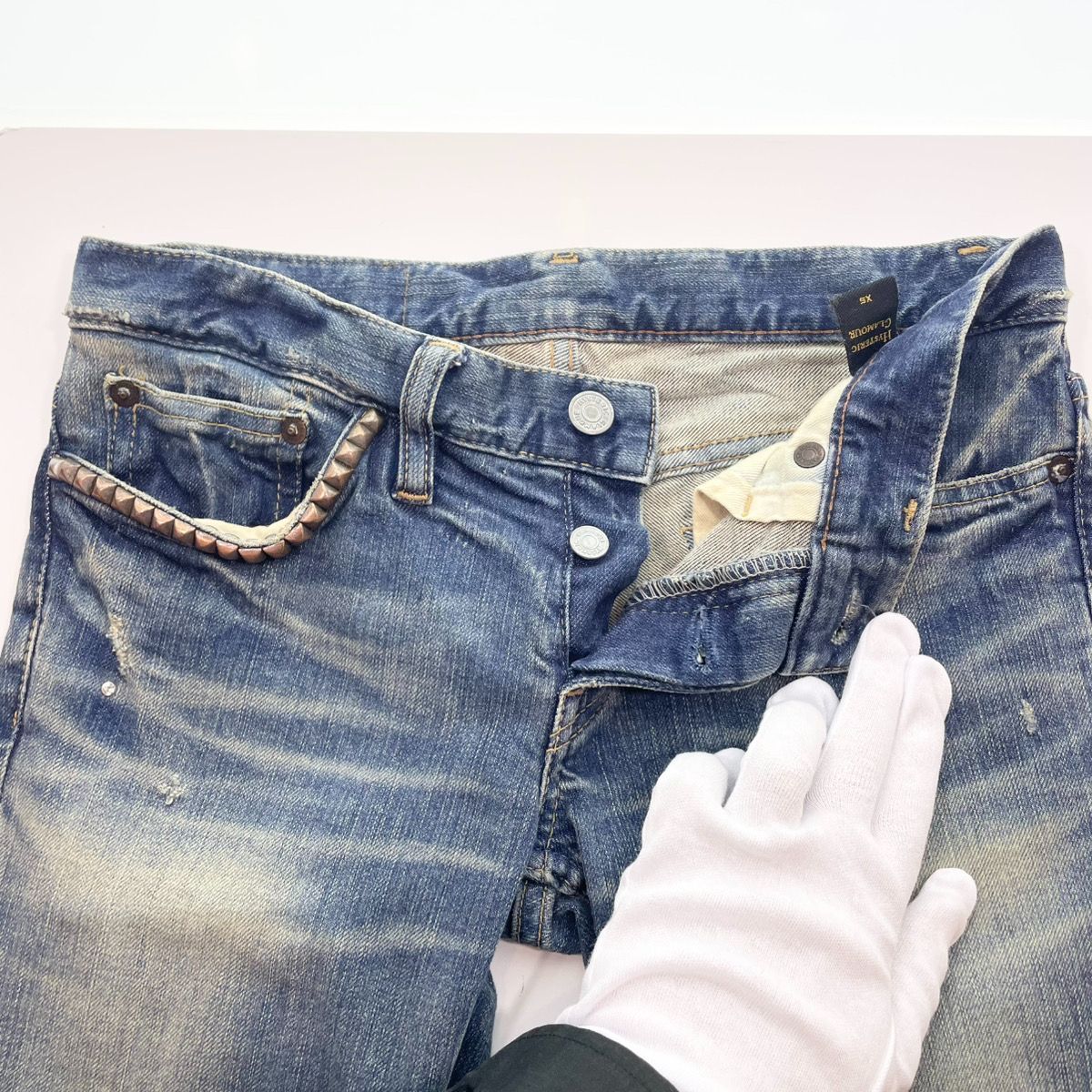 ヒステリックグラマー HYSTERIC GLAMOUR ダメージ加工 スタッズ 