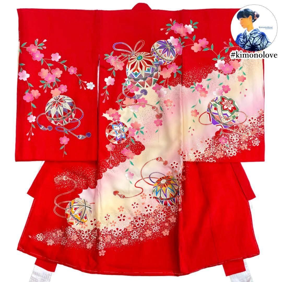 女児祝い着 初着 産着 正絹 金彩 束ね熨斗 着物 kimonolove リユース品 オゾン消臭サービス A-1077