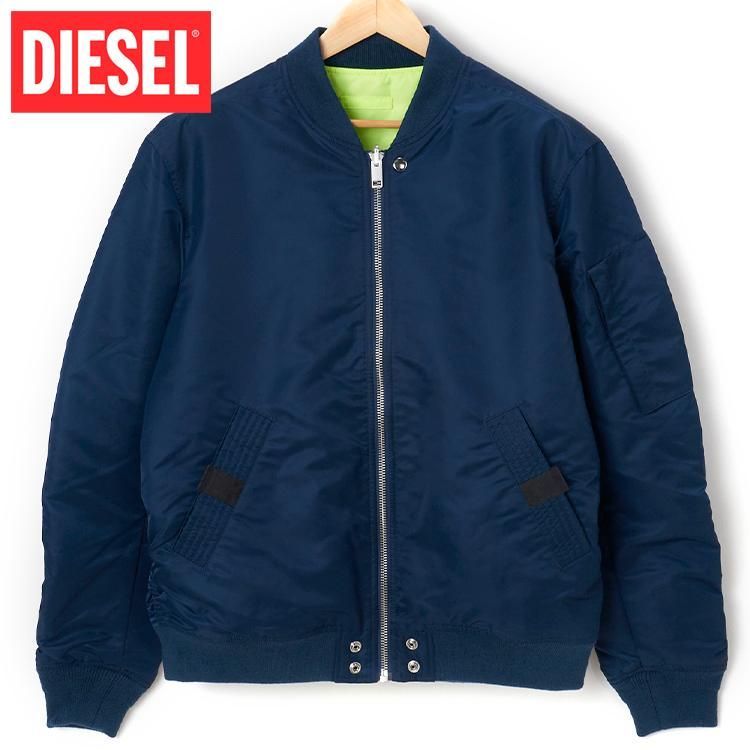 ディーゼル DIESEL MA-1 ブルゾン アウター メンズ ネイビー×グリーン