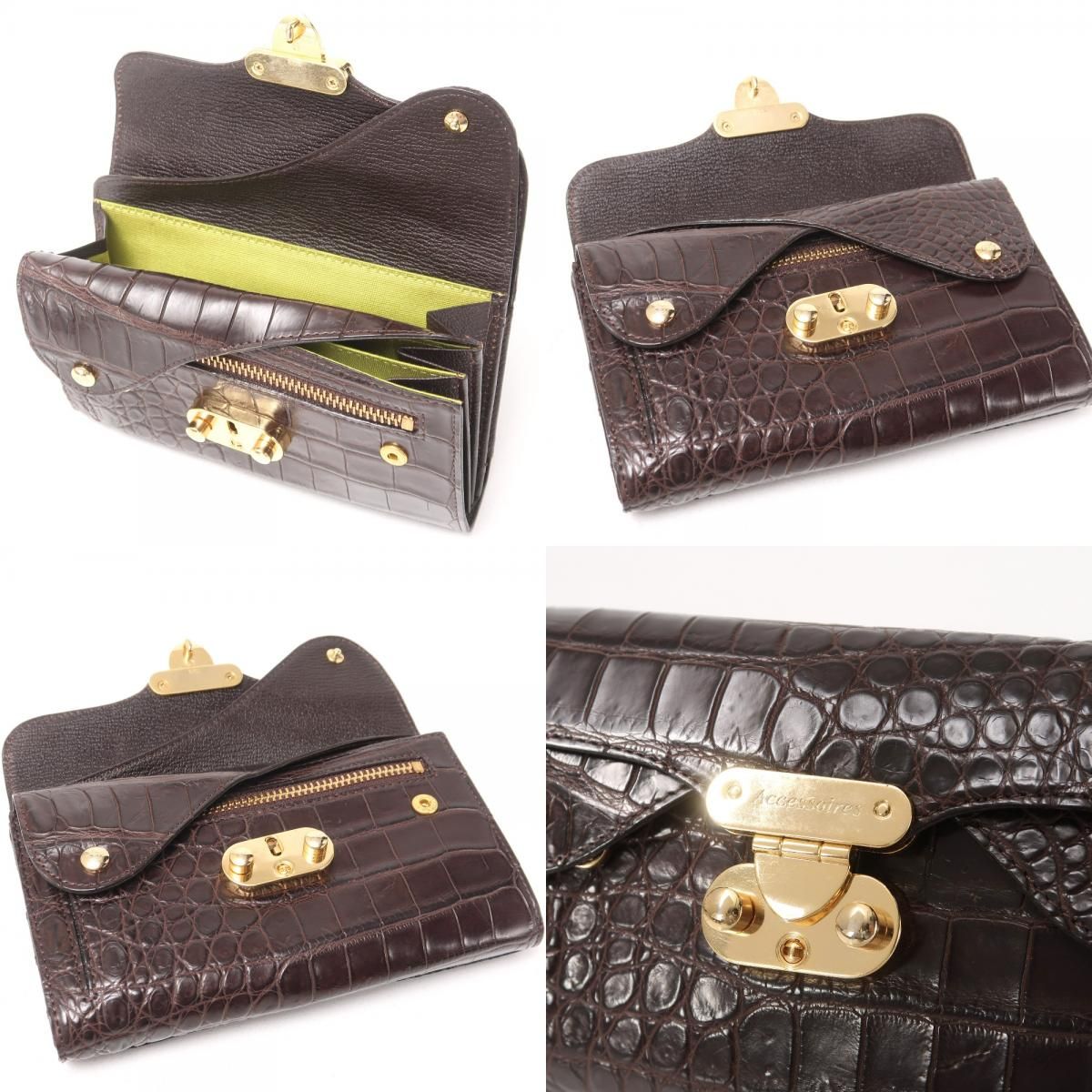 ADMJアクセソワ エーディーエムジェイ 長財布 クロコダイル マット  