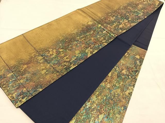 平和屋着物◎西陣 六通柄袋帯 霞文 引箔 証紙付き 正絹 逸品