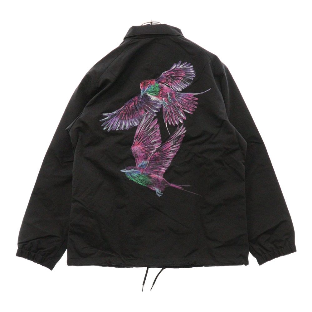 Y-3 (ワイスリー) 24AW U NYLON COACH J ワンポイントロゴ バックグラフィックプリント 刺繍 ナイロン スナップボタン コーチジャケット ブラック IW2473