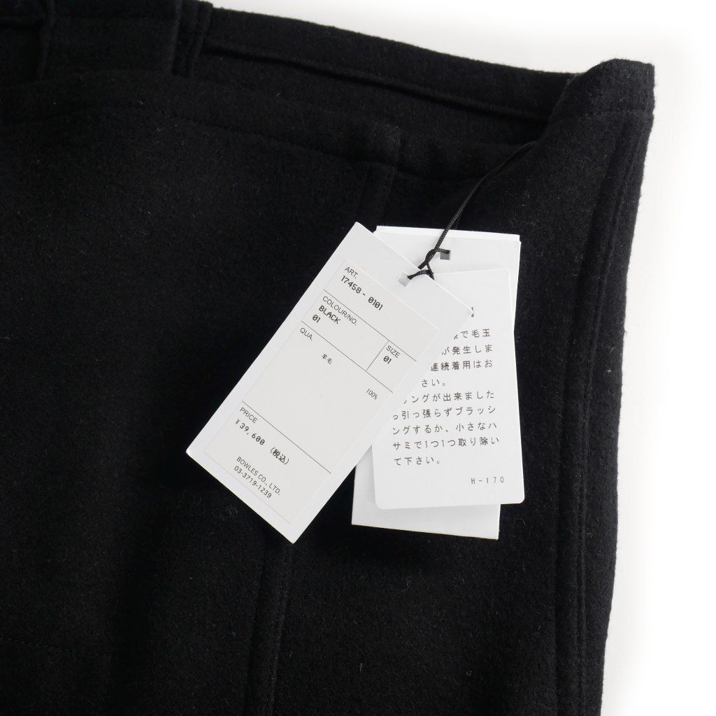 ハイク HYKE 24AW WOOL STRAPLESS TOP ウール ビスチェ S ブラック 黒  