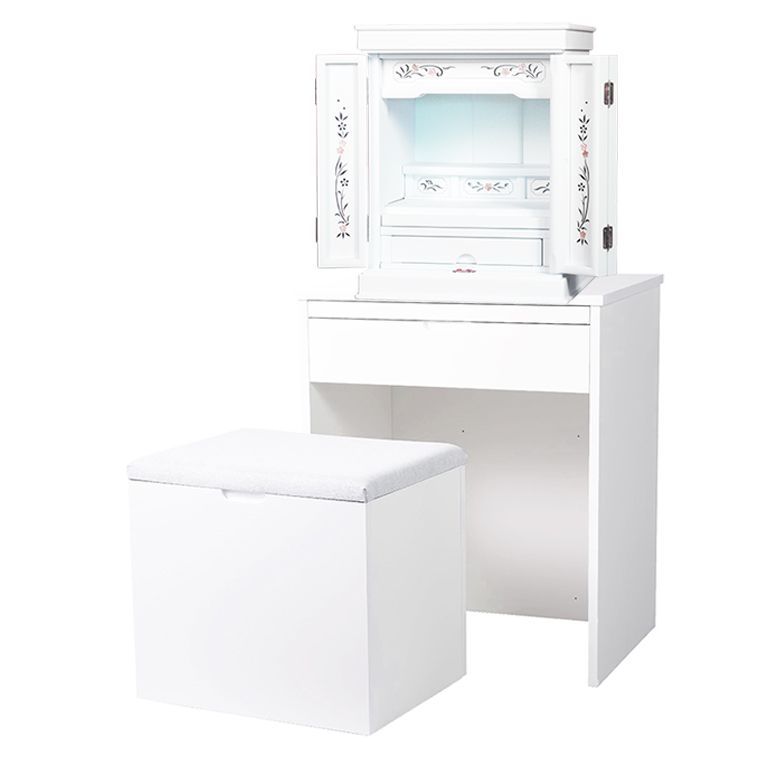 ホワイト色 仏壇 仏壇台 伝統型仏壇 天然貝 螺鈿細工 和モダン 花夕 はなゆう 16号 小型仏壇 家具調仏壇 上置き仏壇