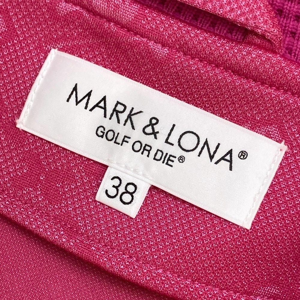 サイズ：38 MARK&LONA マークアンドロナ ; ジップ ジャケット スカル総柄 ピンク系 [240101362437] ゴルフウェア レディース ストスト サイズ：38 MARK&LONA マークアンドロナ ; ジップ ジャケット