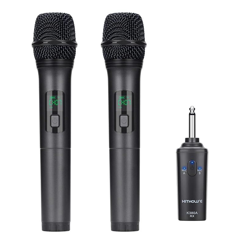 Kithouse ワイヤレスマイク Bluetoothカラオケマイク 2本セット Kithouse K380Aワイヤレスマイク Bluetoothカラオケマイク 2本