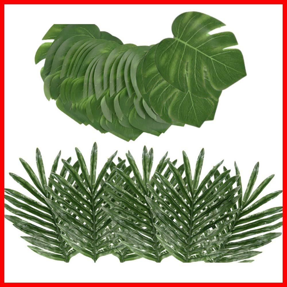 在庫 ハワイ 人口葉っぱ ヤシの木 人口観葉植物 フェイクグリーン インテリア 造花 モンステラ a-b4937 24枚 グリーンセット Lumierechat