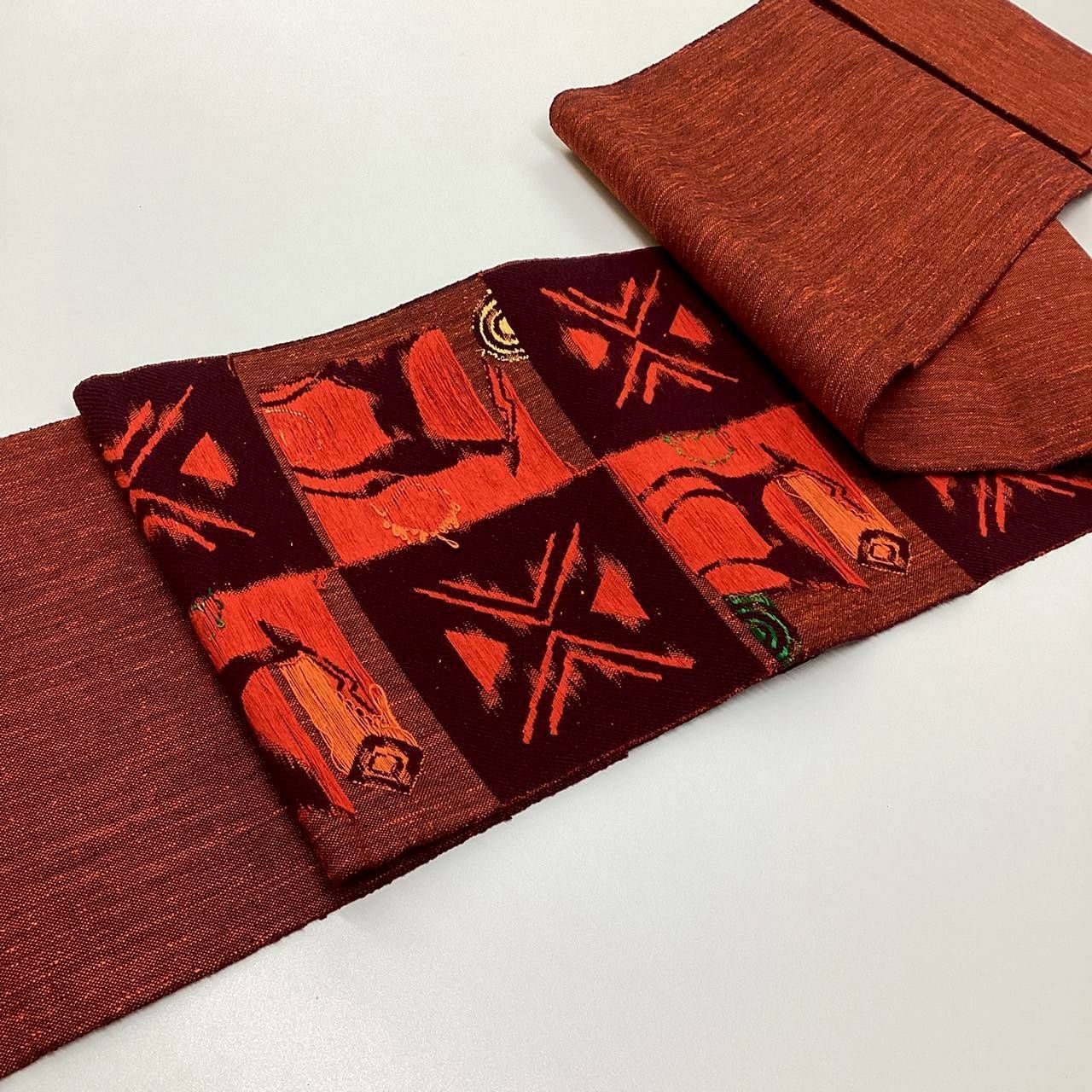 5692］名古屋帯 市松模様 紬地 八寸 正絹 着物 - メルカリ