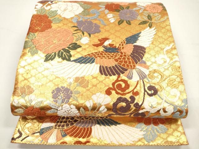 平和屋着物◎六通柄袋帯 唐織 更紗花唐草文 金糸 逸品 CAAF4087ou