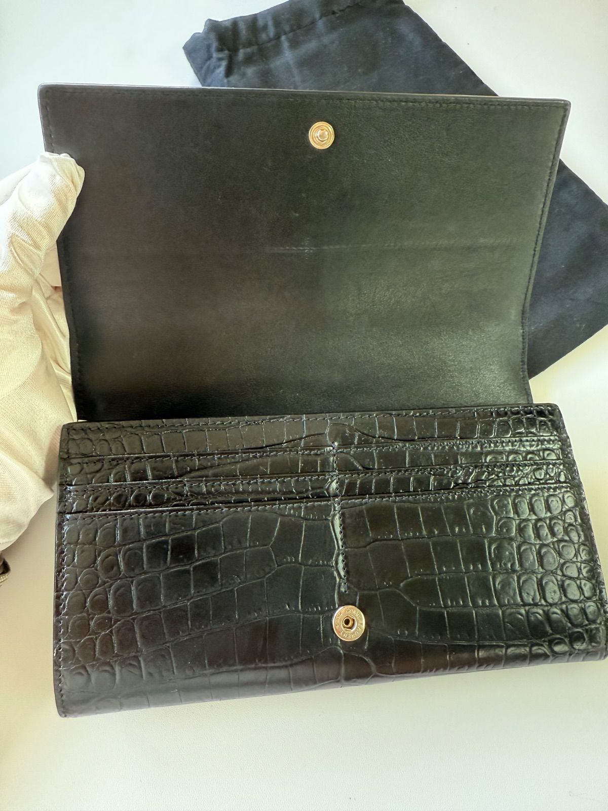 サンローラン YSL クロコ型押し長財布 レザー SAINT LAURENT - メルカリ
