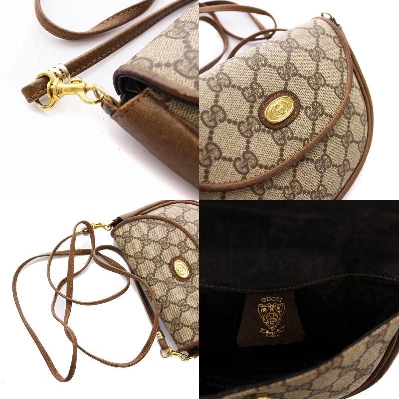 グッチ GUCCI ビィンテ—ジ オ—ルドグッチ ショルダーバック 茶色 レザー グッチ GUCCI オールドグッチ ヴィンテージ GG柄 ショルダー