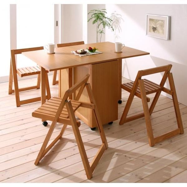 KANA カナ 5点セット(テーブル+チェア4脚) W140-240 お客様組立 北欧テイスト 天然木ウォールナット材 伸縮ダイニング