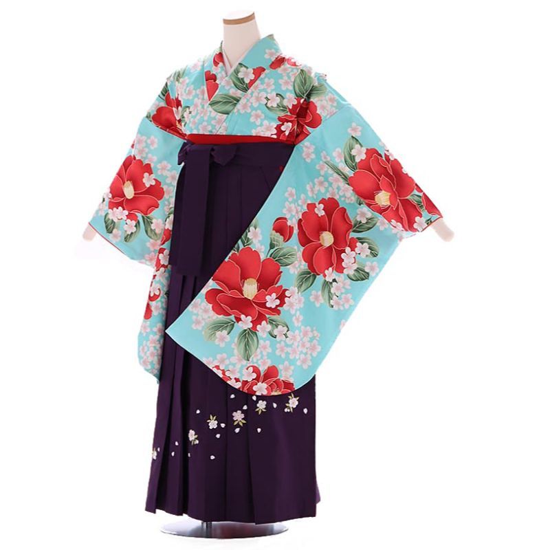 袴セット 小学生 卒業式 袴 女の子 3点セット 未使用 美品 ブルー系  