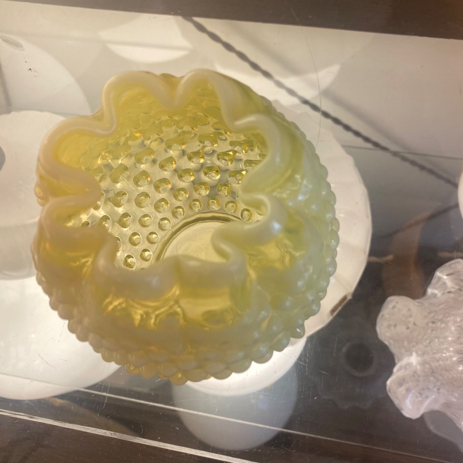 フェントン ホブネイル イエローオパールセント fenton ウランガラス