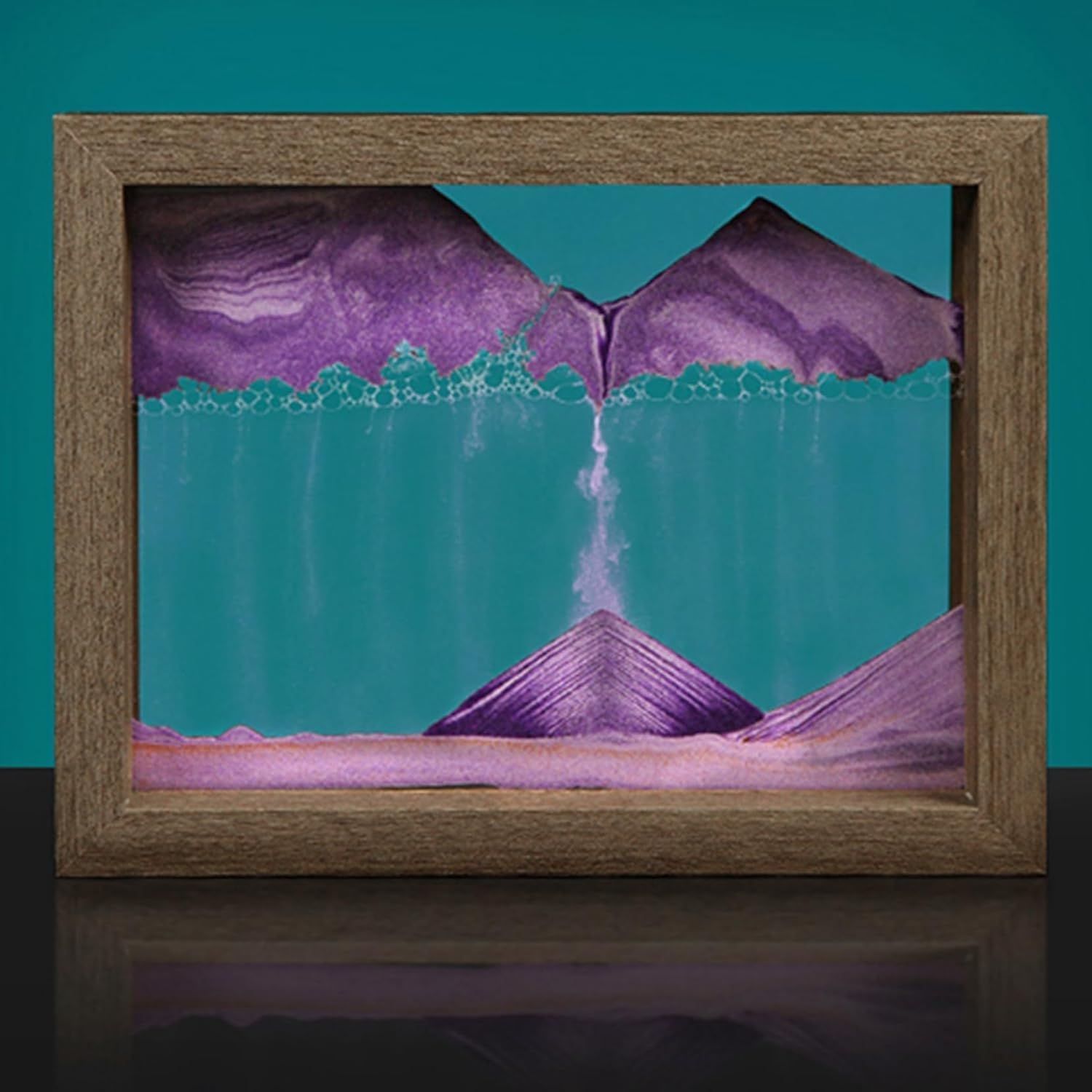 砂時計 タイマー オブジェ 紫 パープル リラックス効果 癒し サンドピクチャー インテリア小物 解凍流砂絵画 3D 三次元砂時計 オフィス デスクトップ 装飾 室内装飾 コーヒーカラー