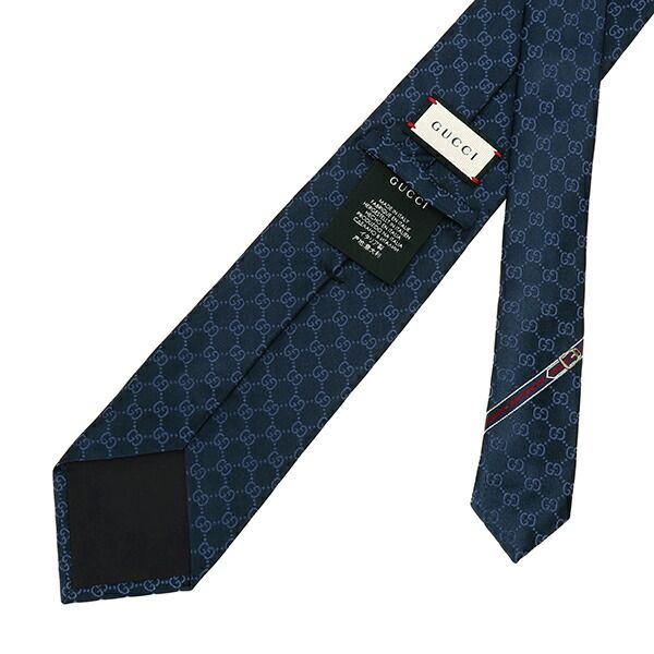 新品 グッチ GUCCI ネクタイ GGパターン シルク タイ ネイビー - メルカリ