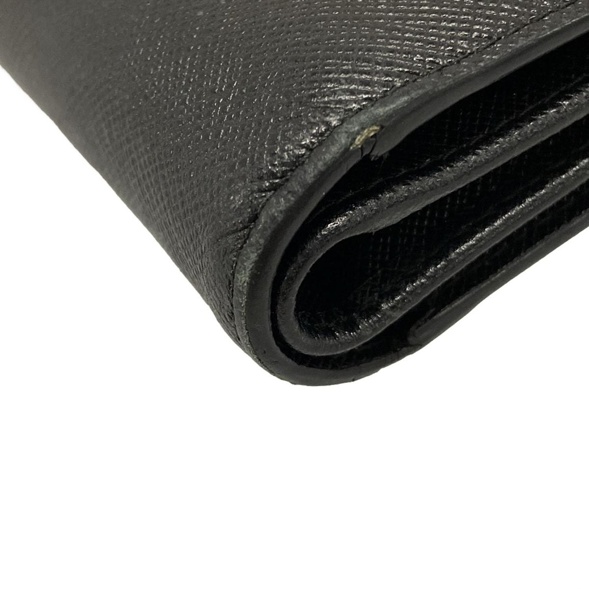 PRADA(プラダ) 2つ折り財布 - 1ML005 黒 エナメルメタルアップリケ  