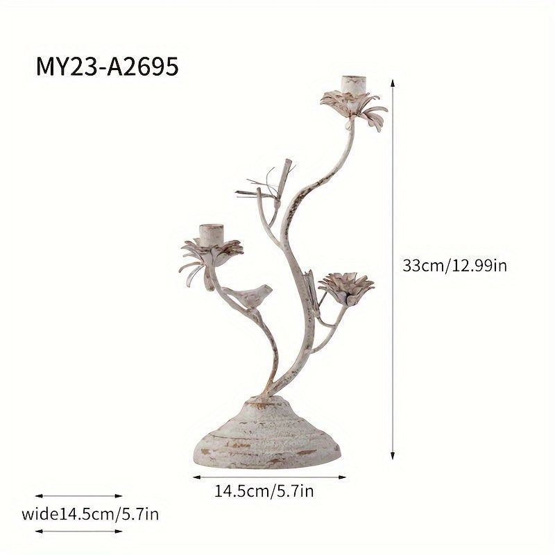 キャンドルホルダー キャンドルスタンド 小鳥と花 フラワー 鳥 ヴィンテージ ホワイト 1本 2本 2種類 インテリア 装飾 パーティー リビング ダイニング オシャレ 寝室 インテリア雑貨 オブジェ 癒しグッズ NEXPOTALLINN_EU