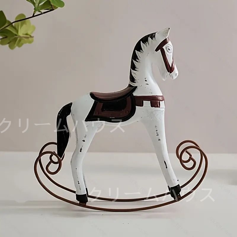 ロッキングホース 木馬オブジェ 木製 置物 馬 アンティーク