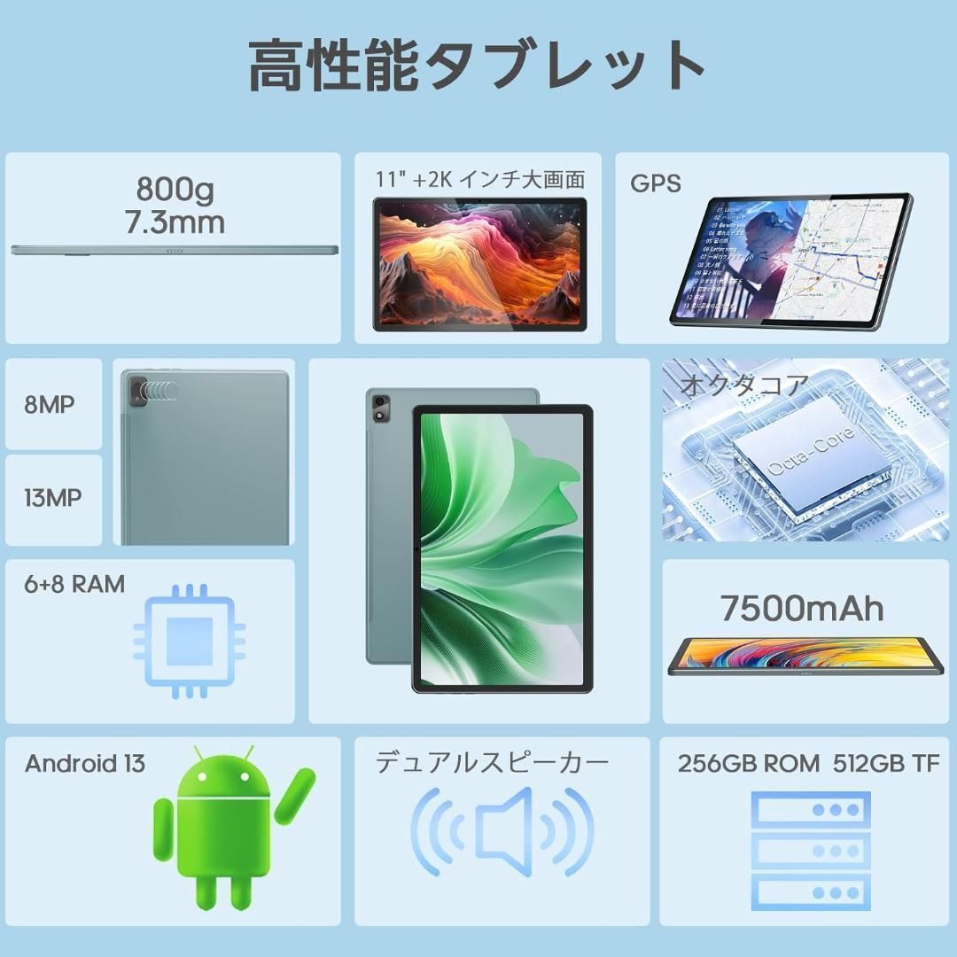 AQHH タブレット、11 インチ Android 13 OS タブレット - メルカリ
