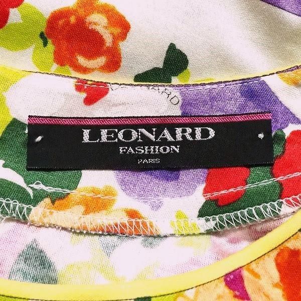 即購入可 ⭐︎ レオナール　leonard カットソー　花柄　LL LEONARD - LEONARD レオナール/花柄カットソー/7分袖/ブラック