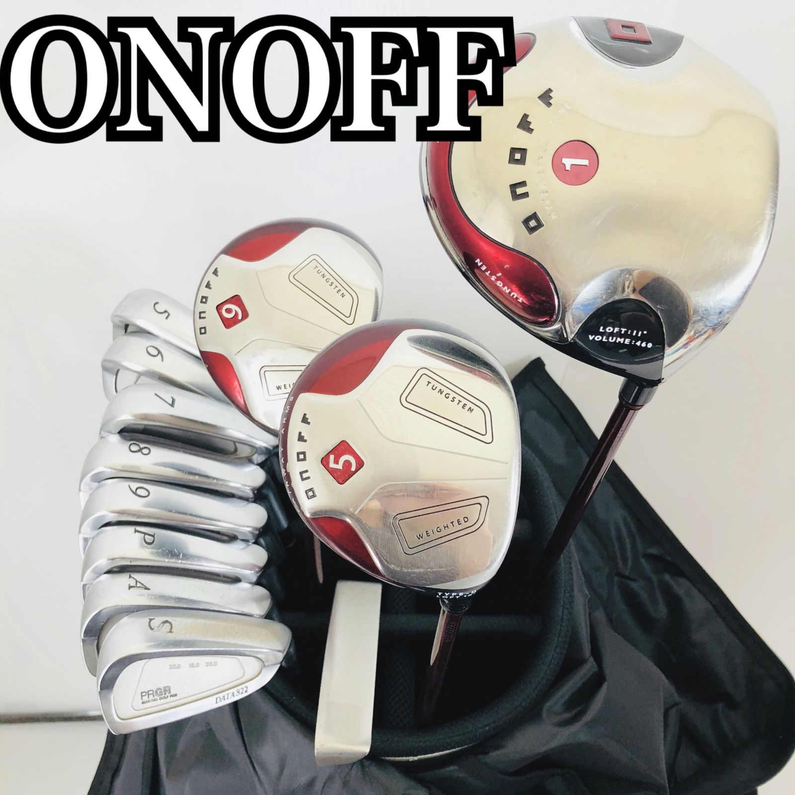 ONOFF オノフ PRGR プロギア メンズ ゴルフ クラブ セット 初心者 入門 バッグ付き フルセット 右利き パター付