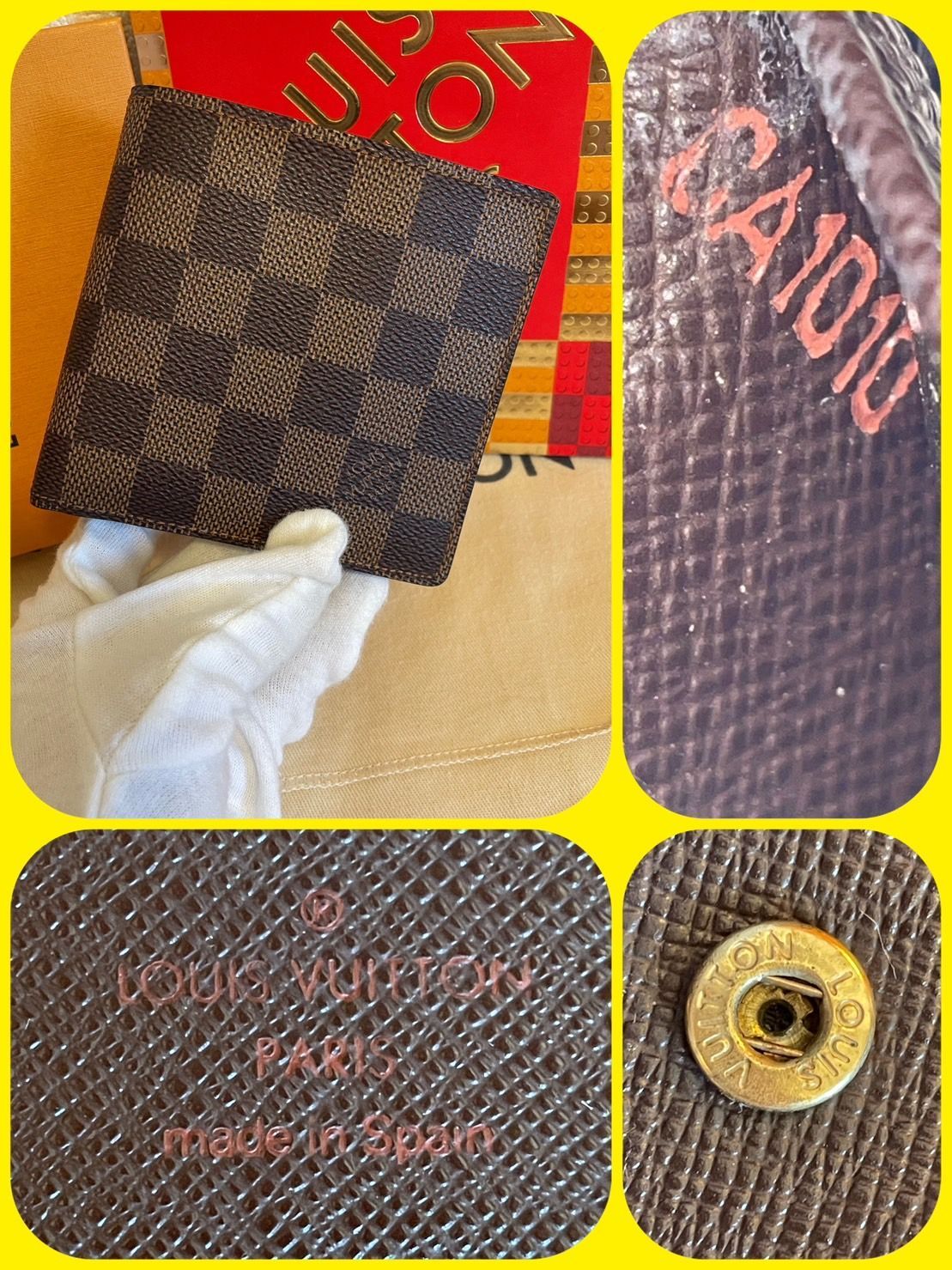 極美品✨️ルイヴィトン　ダミエ　エベヌ　ポルトフォイユ　マルコ　二つ折り財布 世界中で大人気♪ルイヴィトン 偽物 ポルトフォイユ・マルコ NM