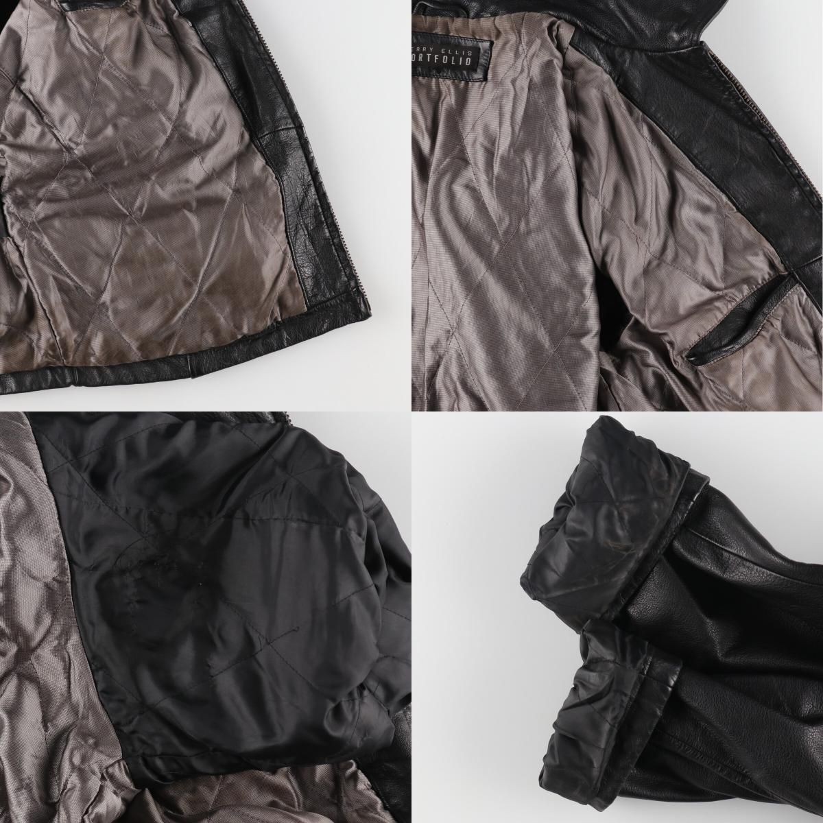 古着 ペリーエリス PERRY ELLIS PORTFOLIO レザーブルゾンタイプ