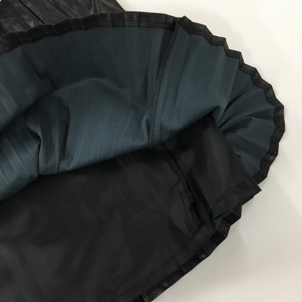新品】パーリーゲイツ プリーツスカート 黒×白 ウエストロゴ 光沢感 合
