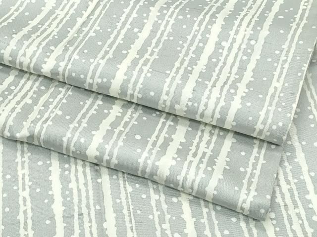 平和屋着物 上 石川県指定無形文化財 牛首紬 白山工房 手織り 単衣 間道 利休白茶色地 CZAA3577s5