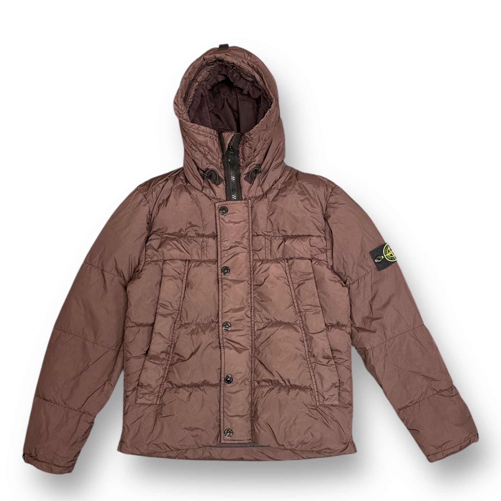 ストーンアイランド　ナイロンジャケット ボルドーカラー STONE ISLAND (ストーンアイランド) フード フルジップ 中綿