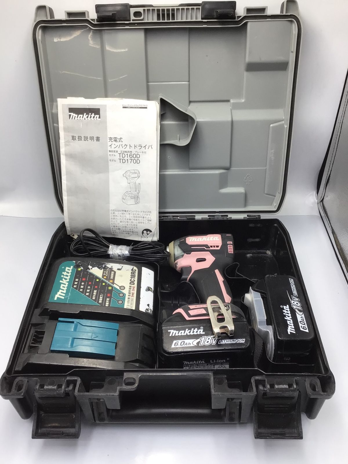 中古品】☆Makita/マキタ 18V6.0Ah充電式インパクトドライバ ピンク 