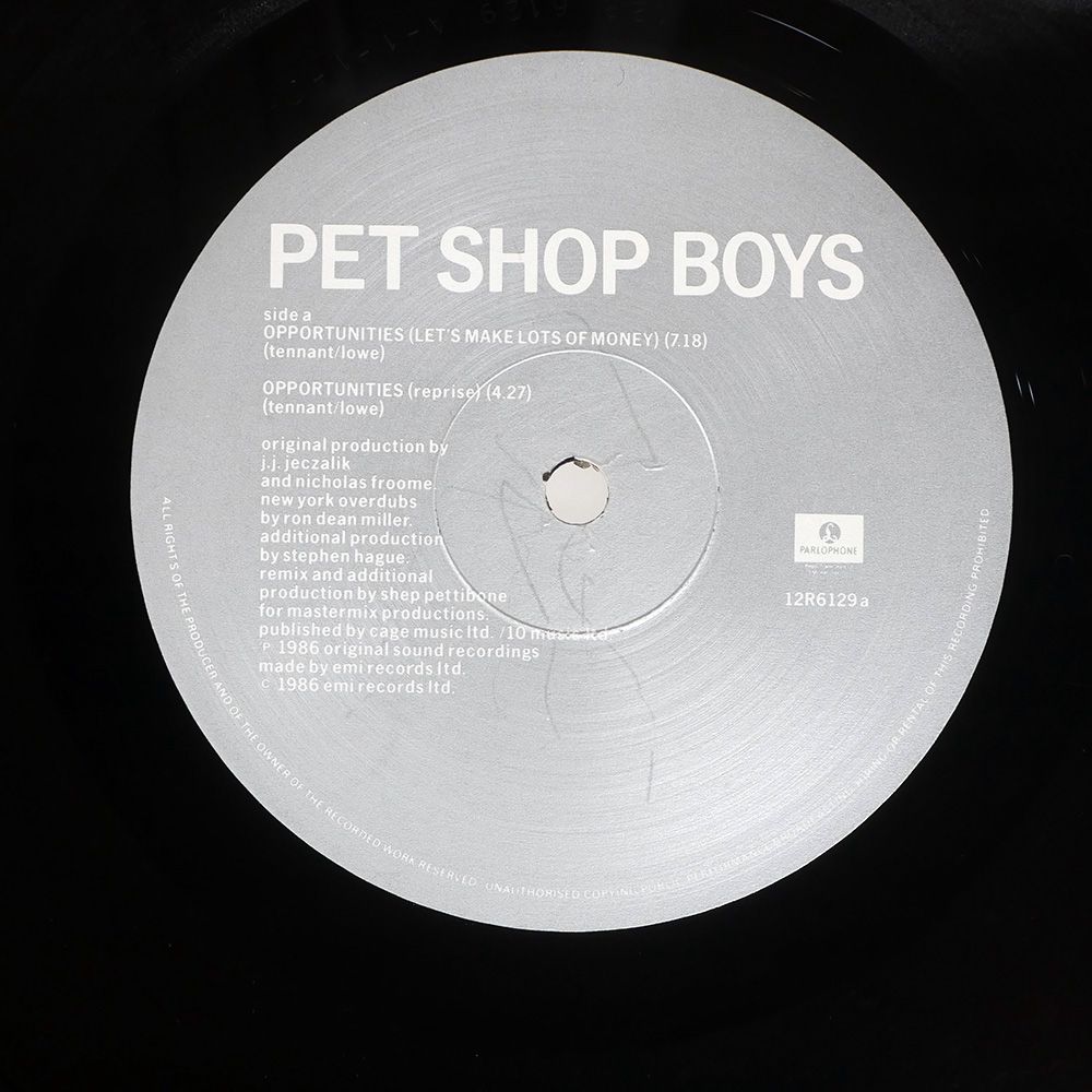 英 UK盤 PET SHOP BOYS/OPPORTUNITIES/PARLOPHONE 12R6129 12