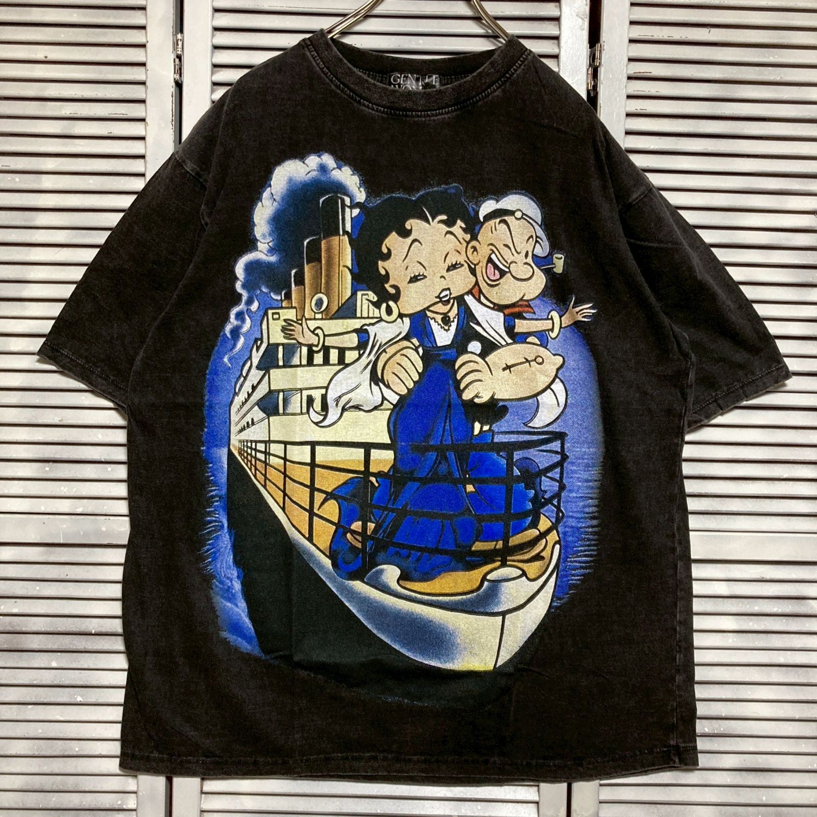 BKCQ キャラ Tシャツ ビンテージ 古着 黒 タイタニック TITANIC ベティ 