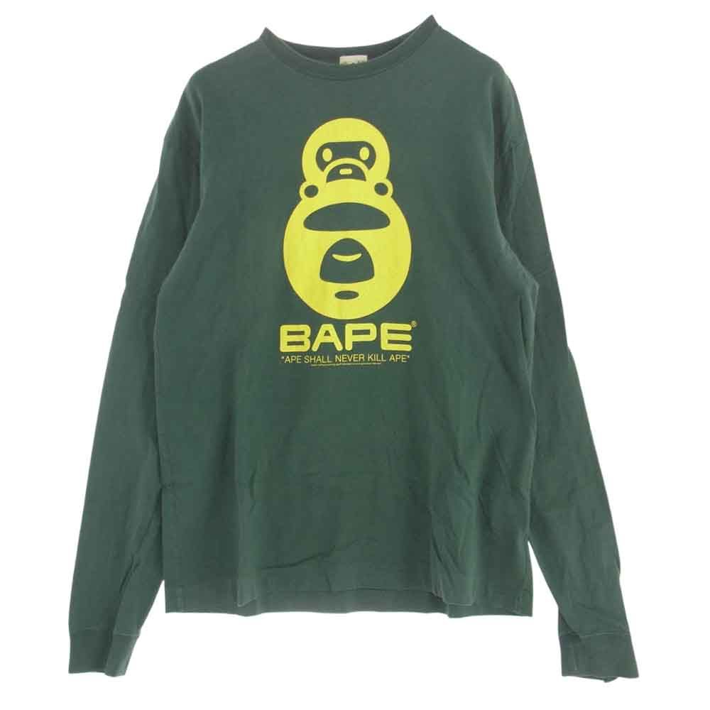 BAPE 長袖Tシャツ 希少アイテム】BAPE ロゴプリント 長袖 カットソー