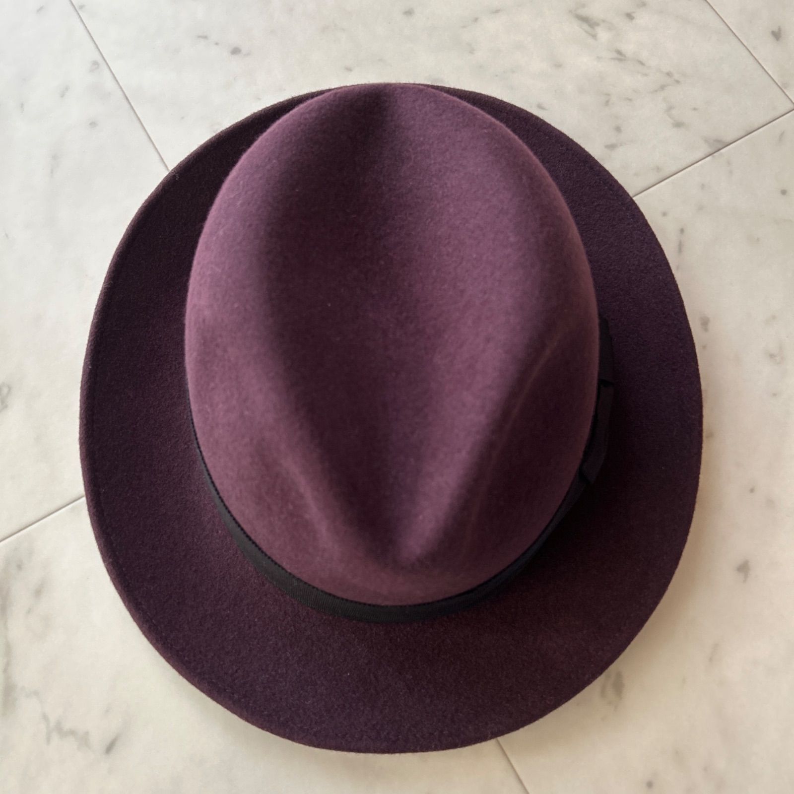 ワインレッド 中折れ帽子