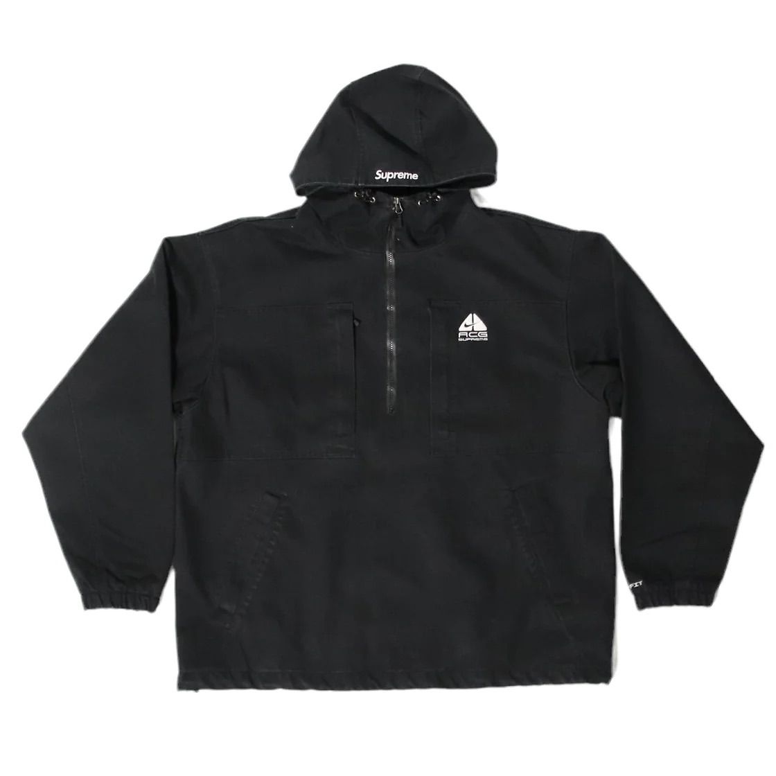 supreme acg きつかっ フリース フーディ L ブラック 