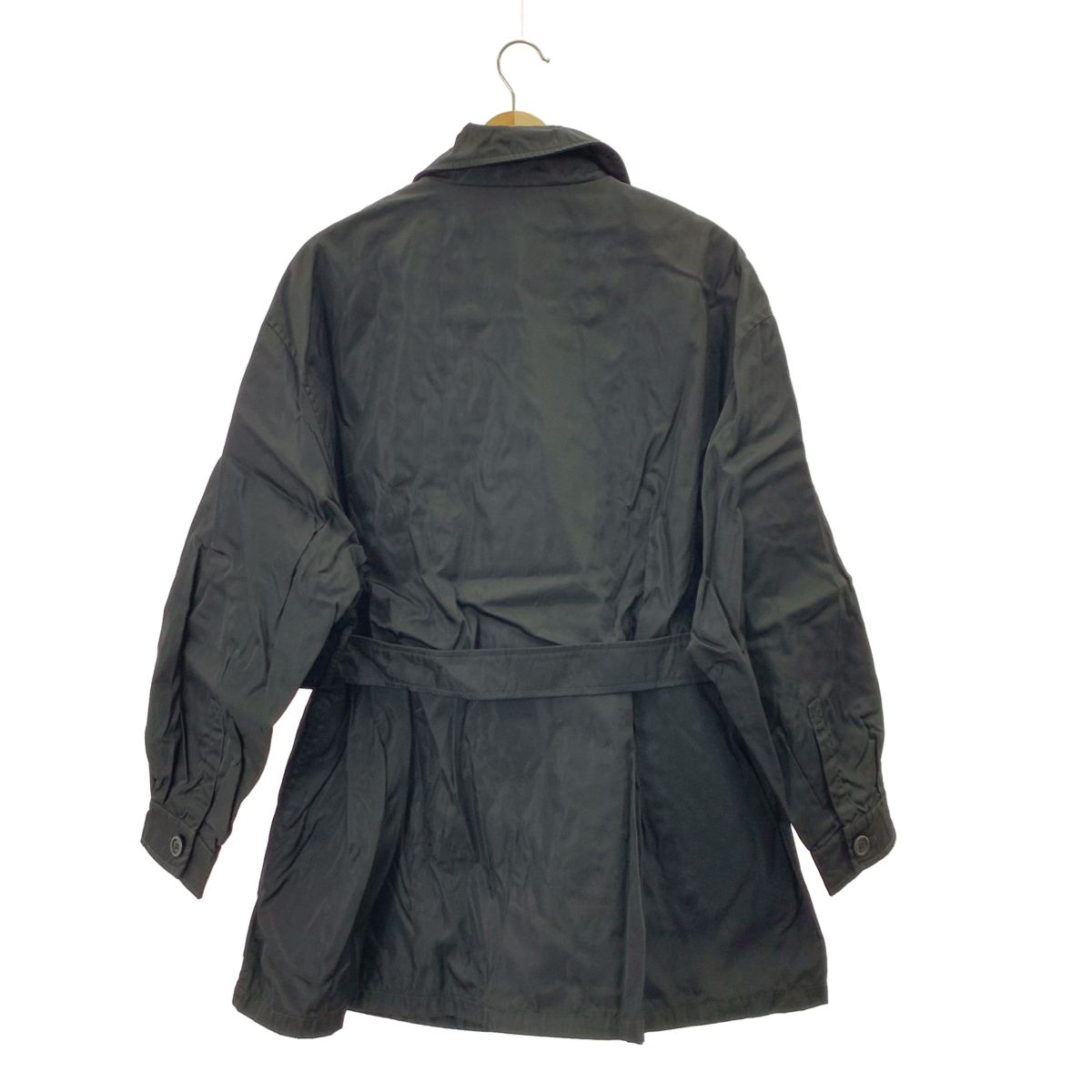 PRADA / プラダ | ナイロン ダブルブレストコート | ブラック