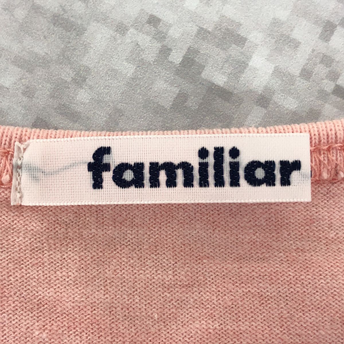 familiar ファミリア アップリケ 付き フリル Tシャツ ピンク 90