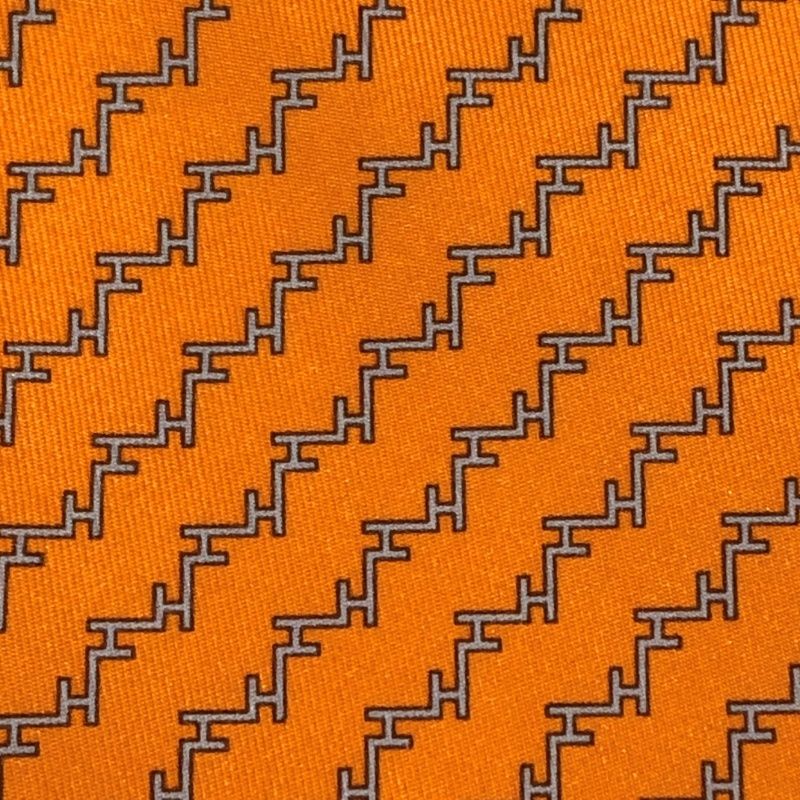 専用出品　HERMES ネクタイ　H柄　オレンジ HERMES エルメス ネクタイ H柄 オレンジ系 シルク100％ フランス