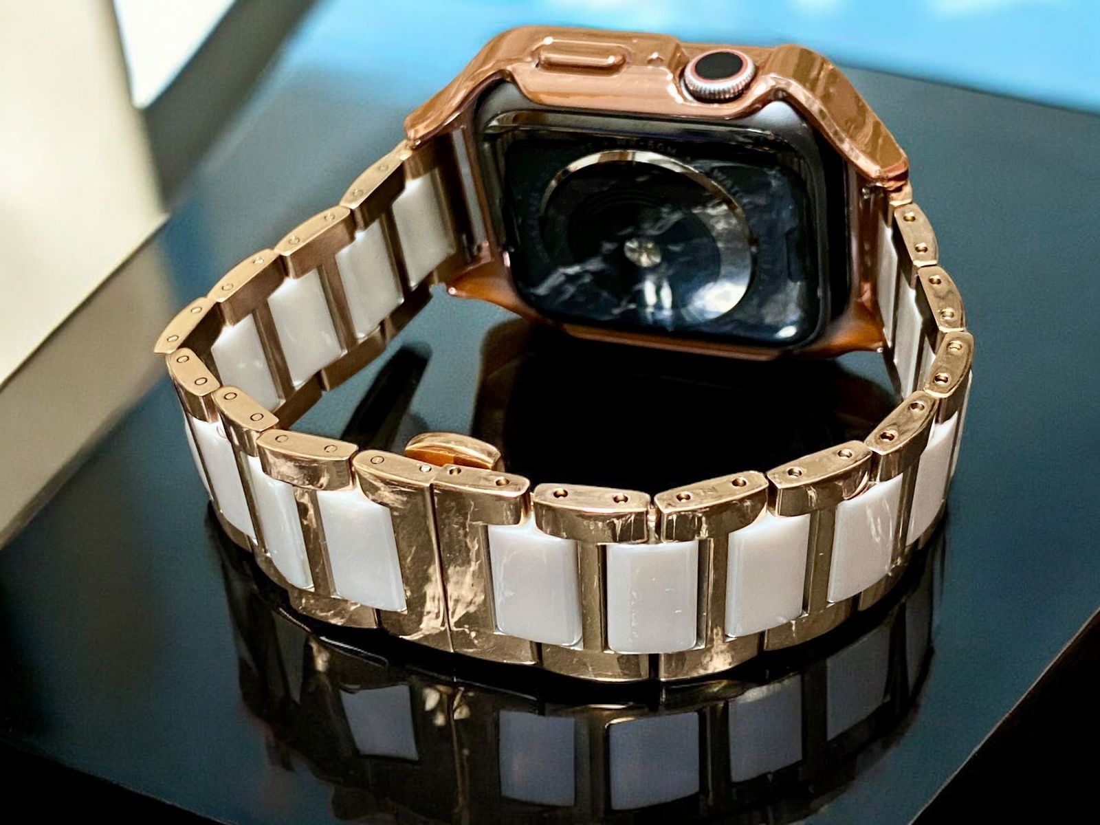 Apple Watch用 ステンレスセラミックバンド＆画面保護ケース