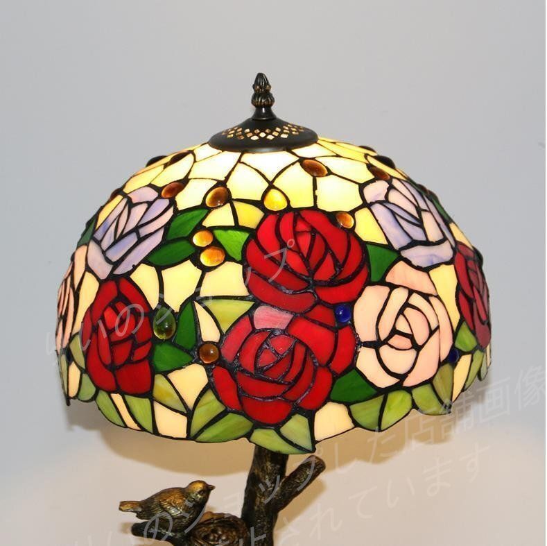 人気美品☆ 【ステンドランプ ステンドグラス アンティーク 花柄