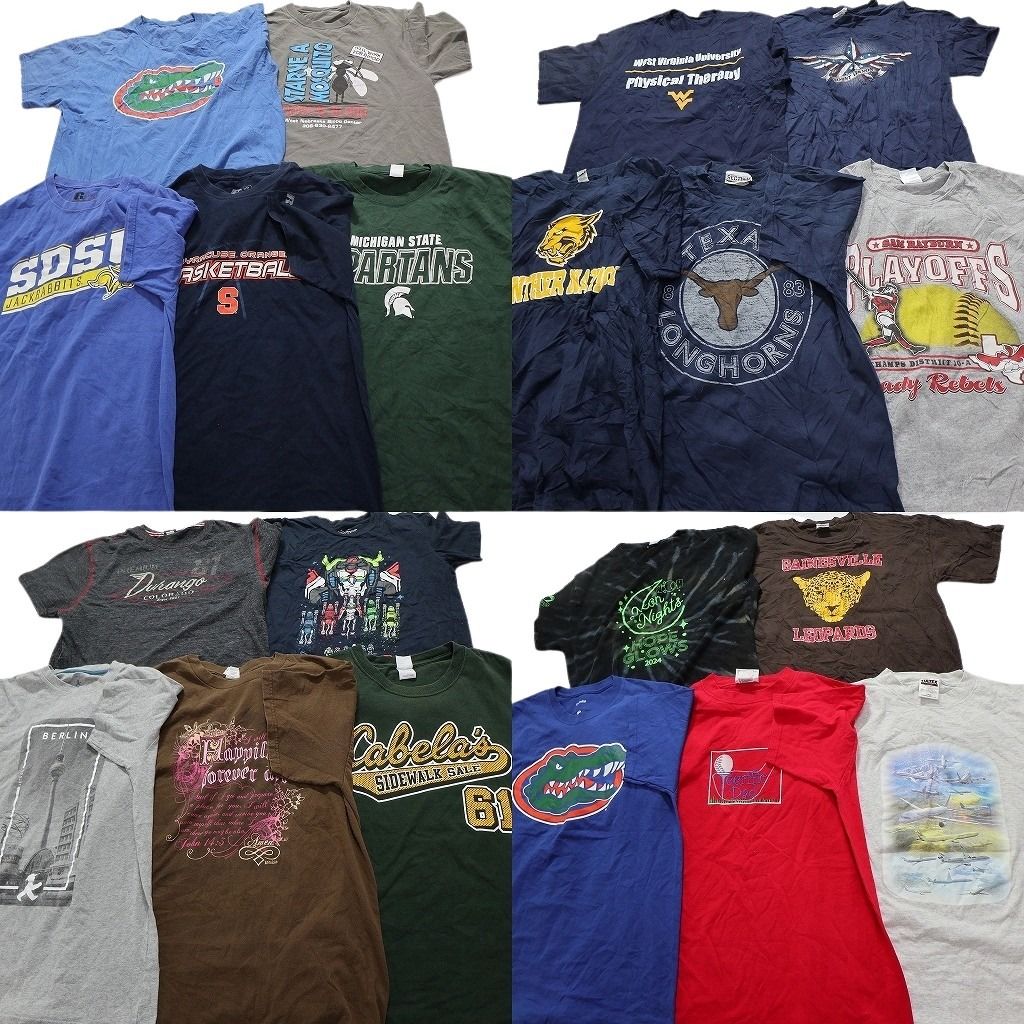 古着卸 まとめ売り カラーmix 半袖Tシャツ 20枚セット メンズ M |L カレッジチーム ロゴ 英文字プリント 古着 NC3864