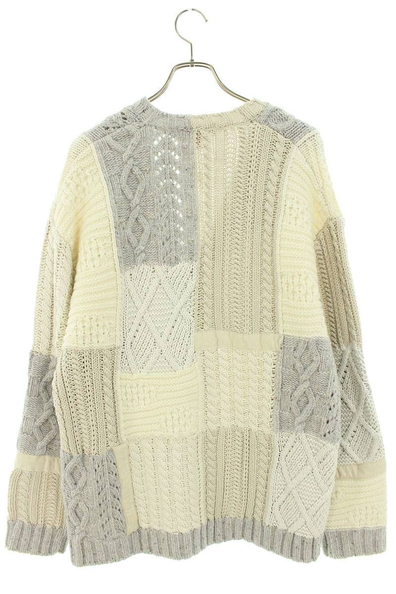 シュプリーム 23AW PATCHWORK CABLE KNIT CARDIGAN パッチワーク