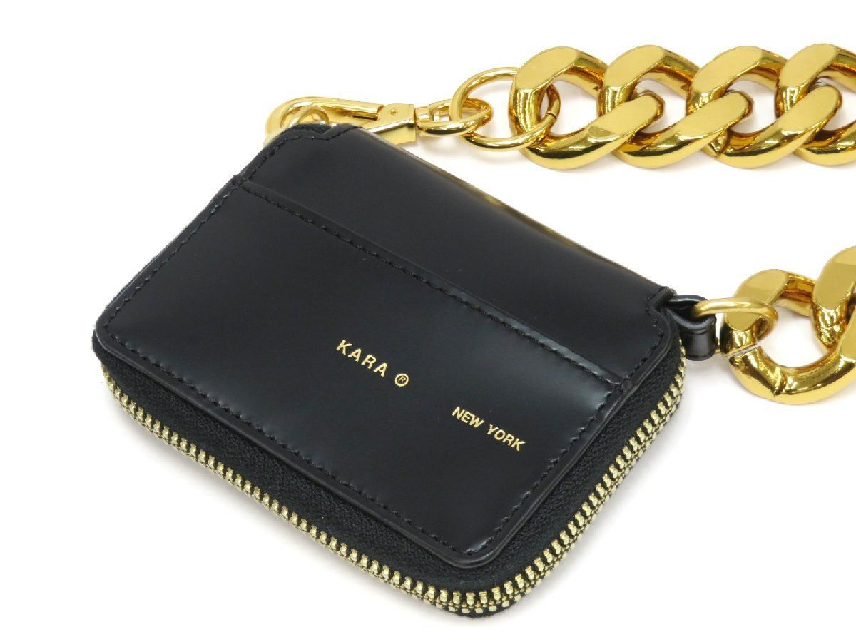 美品】 KARA カラ ニューヨーク チェーンウォレット 黒 【A52686
